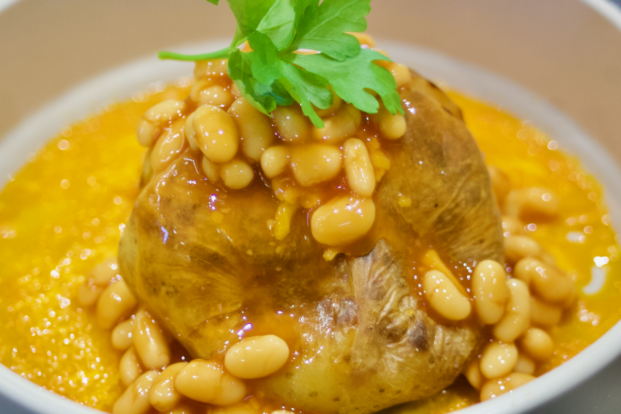 Baked Potato with Beans & Cheese