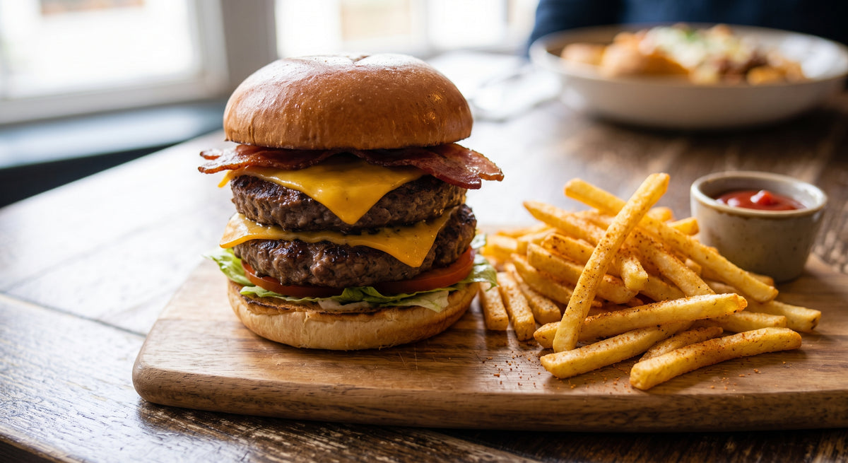 Double Cheese & Bacon Burger
